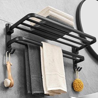 OEM Toallero De Ba&ntilde;o, Toallero De Pared, Toallero Independiente, Accesorio De Ba&ntilde;o, Toallero De Ba&ntilde;o Sin Taladrar, Secador De Toallas Negro