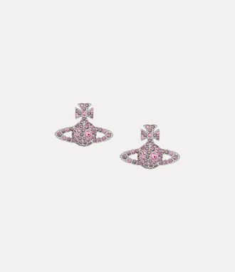 Vivienne Westwood Grace Bas Relief Stud Earrings Platinum-iris-light-amethyst-light-rose-crystal Platinum-iris-light-amethyst-light-rose-crystal Women