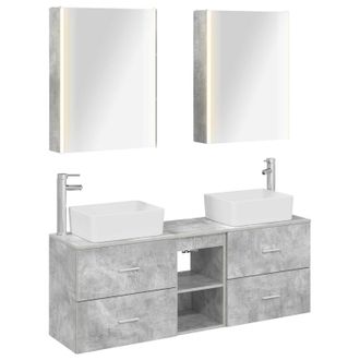 vidaXL Juego De Muebles De Ba&ntilde;o 5 Uds. Gris Hormig&oacute;n Vidaxl