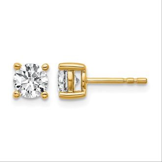 Diamond2Deal 14k Gold 1/5 ct Round Lab Grown Diamond Stud Earrings VS Clarity, D-E Color