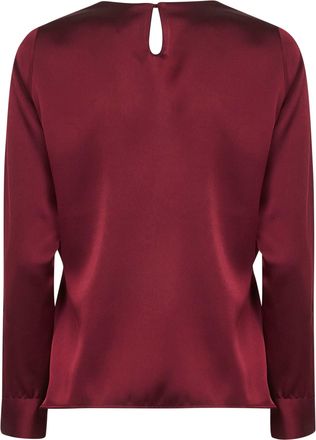 Blanca Vita Womens Burgundy Satin Cesta Blouse Polyester Shirt