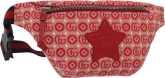 Gucci Childrens Belt Printed Gg Coated Canvas Red Canvas Handbag (Pre-Owned)