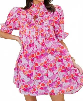 Entro Azalea Blooms Mini Dress In Pink
