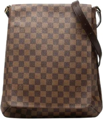 Louis Vuitton Vintage, unisex, Bruin, ONE Size, Leer, Pre-owned Musette Damier Schoudertas