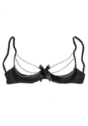 Lascana Womens Sexy Chain Bow Shelf Bra in Black at Nordstrom, Size 40D