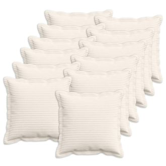 vidaXL Funda De Almohada 12 Uds. Houten Crema 40 X 40 Cm Pana Vidaxl