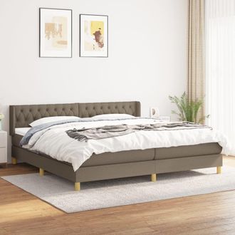 vidaXL Vidaxl - Cama Box Spring Con Colch&oacute;n Tela Gris Taupe 200x200 Cm