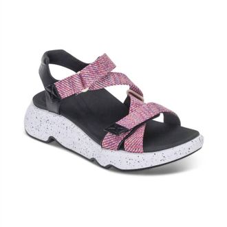 Aetrex Womens Marz Adjustable Quarter Strap Sandal In Pink
