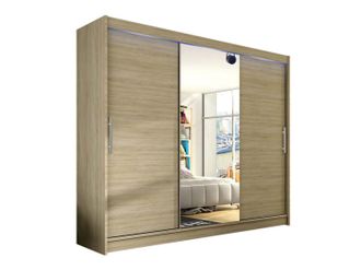 Mirjan24 Armario Closico 122, Roble Sonoma, 215x250x58cm, Puertas De Armario: Correderas, N&uacute;mero De Estantes: 9, Led