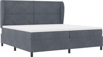 vidaXL Vidaxl - Cama Tipo Box Spring Gris Oscuro 200 X 200 Cm Terciopelo
