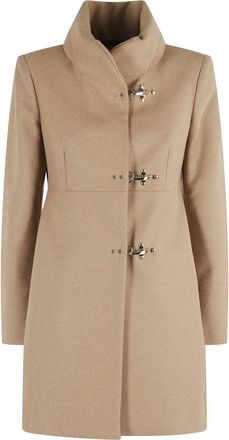 Fay Camel Melange Coat With High Collar