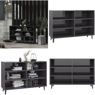 vidaXL Credenza Grigio Lucido 103,5x35x70 cm in Legno Multistrato - Credenza industriale - Credenza grigia lucida