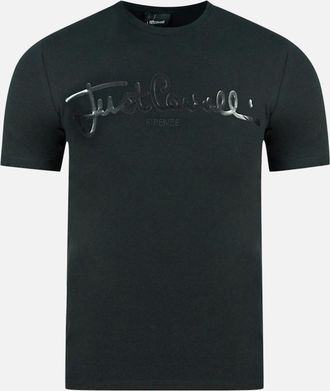 Just Cavalli Mens Just Cavalli Logo Signature Black T-Shirt - Size: 38