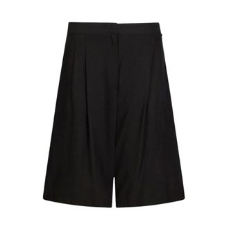 Liu Jo Casual Shorts, female, Black, Size: L Linen Blend Bermuda Shorts