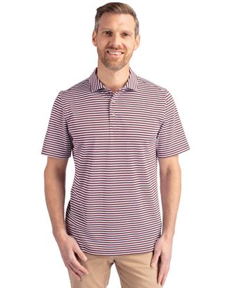 Cutter & Buck Virtue Eco Pique Stripe Recycled Mens Polo Shirt