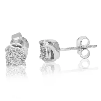 Vir Jewels 1/8 cttw Lab Grown Diamond Composite Earrings in Sterling Silver With Push Backs For Women
