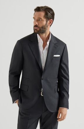 Brunello Cucinelli Houndstooth blazer in Anthracite at Nordstrom, Size 52 It