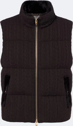 Agnona Cable-knit cashmere puffer vest