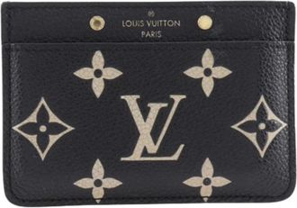 Louis Vuitton Pre-owned Wallets, female, Black, Size: ONE SIZE Pre-owned Porte Cartes Simple Monogram Empreinte Card Case