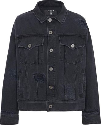 Balmain Denim jack met verwassen effect - Heren - Spijkerjassen - Zwart - M - Denim - Jassen