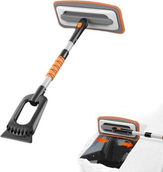 OEM Raspador De Hielo - Raspador De Nieve Para Coche - Descongelador De Ventanas De Coche - Aluminio Extensible - 399 Cm - Naranja