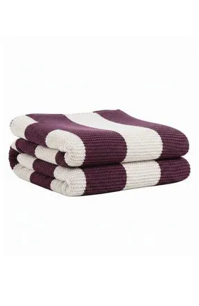 Luxury Home Vintage Stripe Fluffy Throw Blanket in Purple at Nordstrom Rack