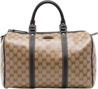 Gucci Pre-owned Boston Bag - Dames - Vintage Handtas - Beige - ONE Size - Leer - Vintage