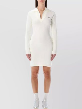 adidas long sleeve ribbed knee-length dress