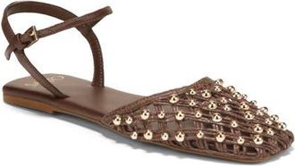 Franco Sarto Inali Ankle Strap Flat in Coffee Bean at Nordstrom, Size 5.5