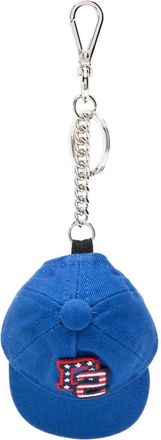 Dsquared2 logo-patch cap keychain - men - Cotton - One Size - Blue