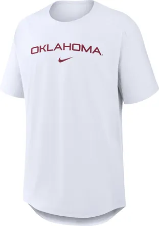 Nike Oklahoma Premium Performance Golf Club Nike Mens College Top in White | 04SG10AOKN-0NK