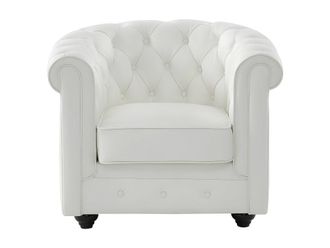 VENTE-UNIQUE.COM Sill&oacute;n cl&aacute;sico piel blanco