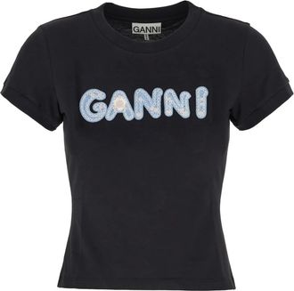 Ganni Camiseta Essentials - Tops - Mujer - Negro - S