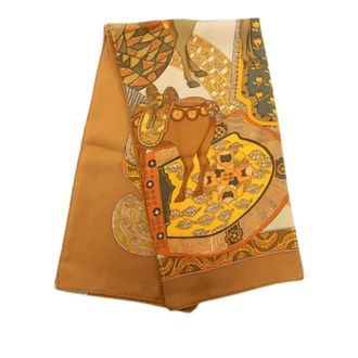 Herm&egrave;s Pre-owned The Art des Steppes Scarf - Dames - Pre-owned - Bruin - Maat: ONE Size Zijde