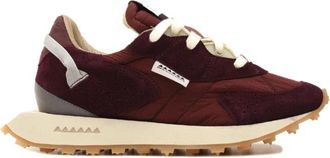 RUN OF Bordeaux Sneakers - Dames - Sneakers - Rood - 40 EU - Leer - Schoenen