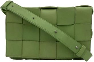 Bottega Veneta Pre-owned Cross Body Bags, female, Green, Size: ONE SIZE Pre-owned Leather Shoulder Bag