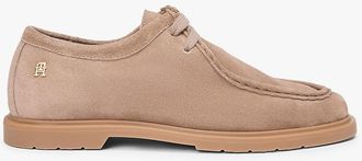 Tommy Hilfiger Womens Lightweight Suede Derby Shoe - Beige - US 6.5 / EU 37