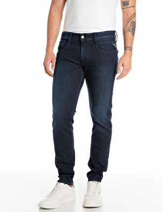Replay Slim-fit-Jeans REPLAY Anbass, Herren, Gr. 33, L&auml;nge 32, blau (dunkelblau a700), Denim/Jeans, Obermaterial: 90% Baumwolle, 8% Polyester, 2% Elasthan, s
