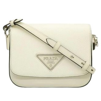 Prada Pre-owned Vintage Cross Body Bag - Dames - Pre-owned - Beige - Maat: ONE Size Leer