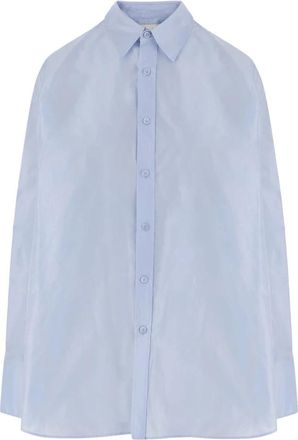 Carven Oversized Zijde Blouse - Dames - Overhemden - Blauw - S - Overhemden
