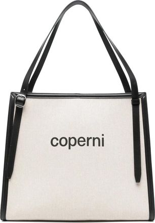 Coperni Logo Tote Bag - Dames - Shoppers - Beige - ONE Size - Leer - Tassen