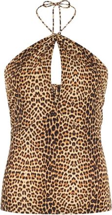 Roberto Cavalli Tops, Dames, Bruin, L, Baby Jaguar Print Top