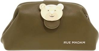 Rue Madam Tassen, Dames, Groen, ONE Size, Leer, Gladde Clutch van Imitatieleer