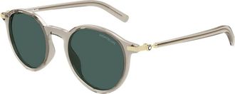Montblanc Snowcap Zonnebril - Heren - Zonnebrillen - Beige - 49 MM - Accessoires
