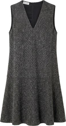 Brunello Cucinelli Virgin Wool Donegal Mini Dress