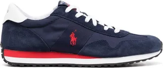 Polo Ralph Lauren Polo Pony-embroidered panelled sneakers - men - Fabric/Leather/Fabric/Rubber - 9 - Blue
