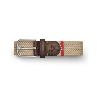 La Boucle Stretch elastic belt for men and women, soft braided belt with metal buckle, beige mens belt with one waist in stretch fabric