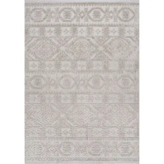 Jonathan Y Designs Citta High-Low Pile Mediterranean Tile Indoor/Outdoor Area Rug in Beige at Nordstrom, Size 5Ft 0In X 8Ft 0In