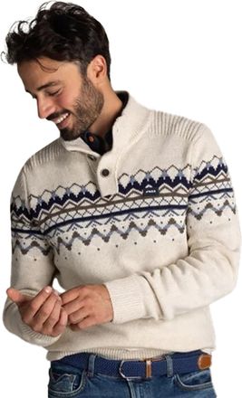 N-Z-A- NEW ZEALAND AUCKLAND Normale fit creme Iker NZA half zip knopen