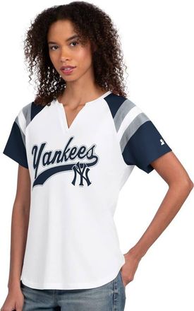 Starter Womens Starter White New York Yankees Game On Notch Neck Raglan T-Shirt at Nordstrom, Size Xx-Large
